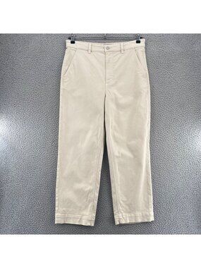 Everlane Jeans Womens 14R Ivory Cropped Straight Slimming Stretch Twill Casual